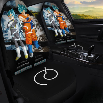 Dragon Ball Car Seat Covers Vegeta And Goku Lightning Pattern Seat Covers Black