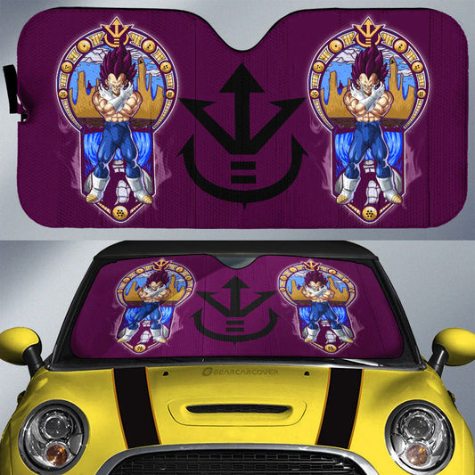 Dragon Ball Car Sun Shade Vegeta Ultra Ego Graphic Symbol Winshield Sun Shade Purple