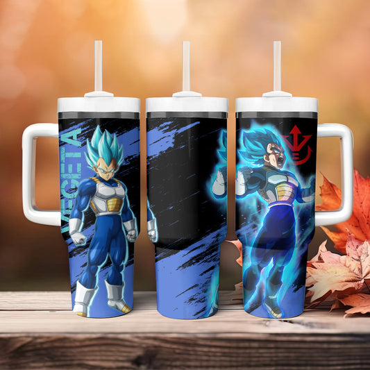 Dragon Ball 40 Oz Tumbler Dragon Ball Vegeta Power Graphic Tumbler 40 Oz Blue