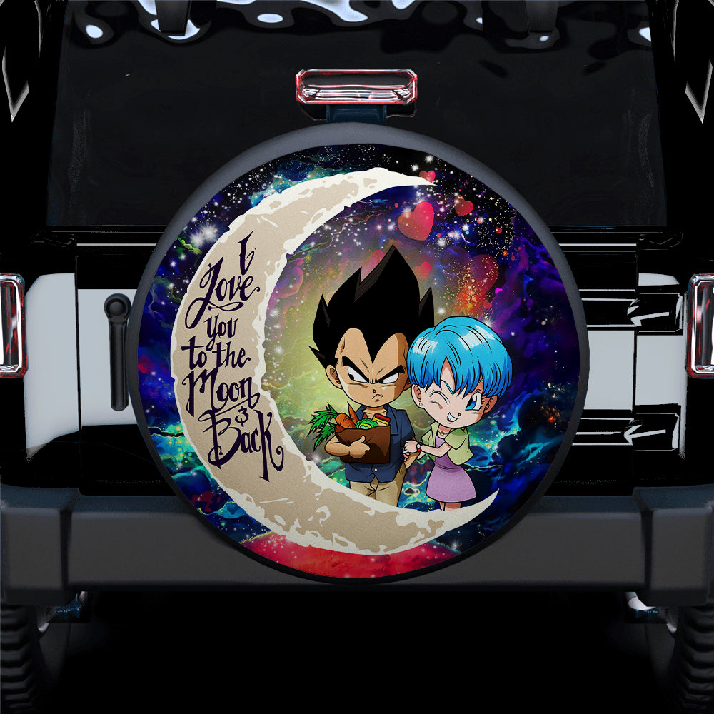 Dragon Ball Spare Tire Cover Vegeta And Bulma Love You To The Moon Tire Covers Colorful