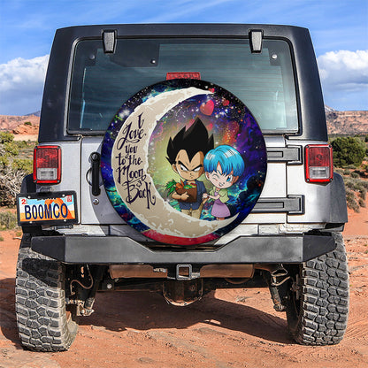 Dragon Ball Spare Tire Cover Vegeta And Bulma Love You To The Moon Tire Covers Colorful