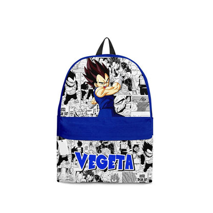 Dragon Ball Backpack Vegeta Graphic Manga Pattern Backpacks White Blue