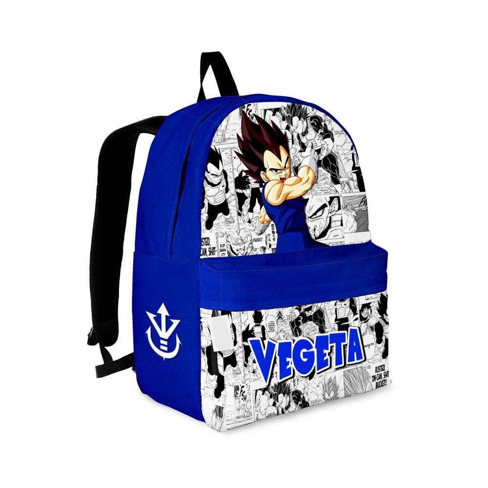 Dragon Ball Backpack Vegeta Graphic Manga Pattern Backpacks White Blue