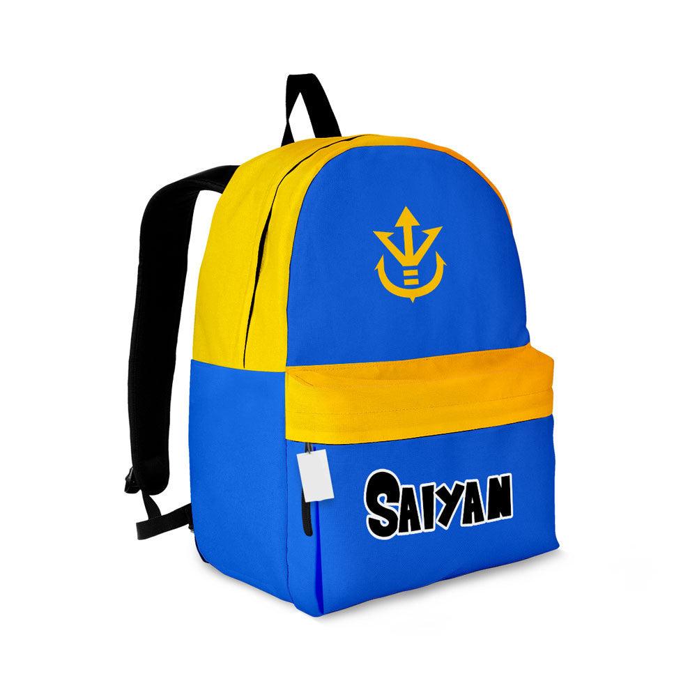 Dragon Ball Backpack Vegeta Character Symbol Saiyan Backpacks Blue Yellow