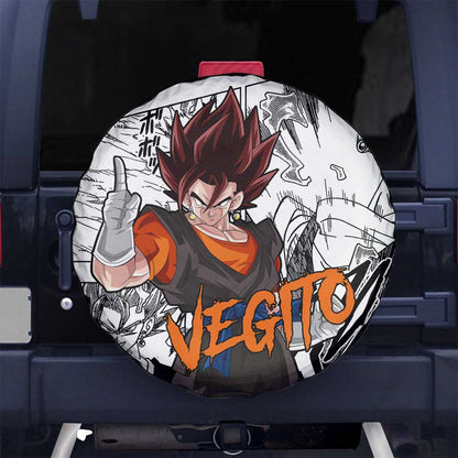 Dragon Ball Spare Tire Cover Dragon Ball Vegito Manga Pattern Tire Covers Black White