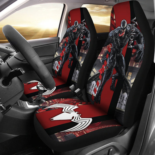 Venom Car Seat Covers Venom In The City Graphic Seat Covers Red Black