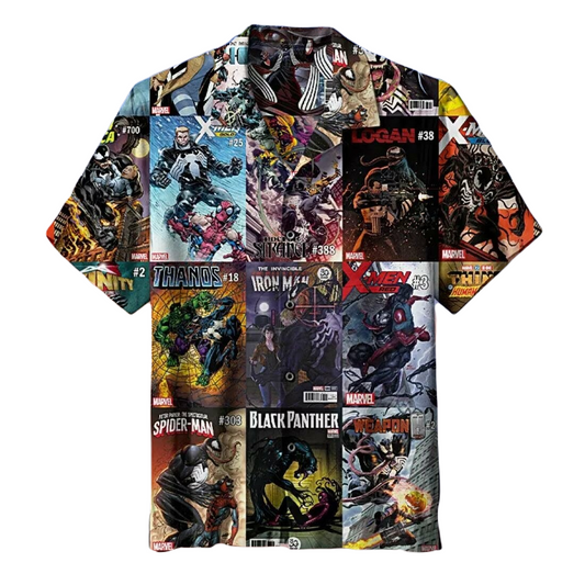 Venom Hawaii Shirt DN Venom With Other Heroes Comic Pattern Hawaiian Shirt Colorful Unisex