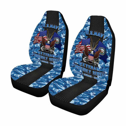 Veteran Car Seat Covers US Navy Honor Courage Commitment Seat Covers Blue Black