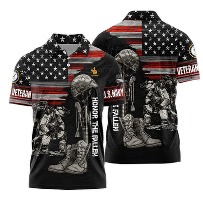 Veteran Polo Shirt Veteran Honor The Fallen Boys Polo Shirts Black