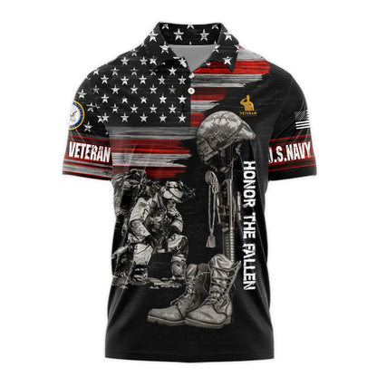 Veteran Polo Shirt Veteran Honor The Fallen Boys Polo Shirts Black