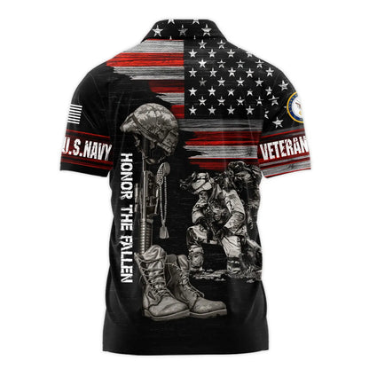 Veteran Polo Shirt Veteran Honor The Fallen Boys Polo Shirts Black