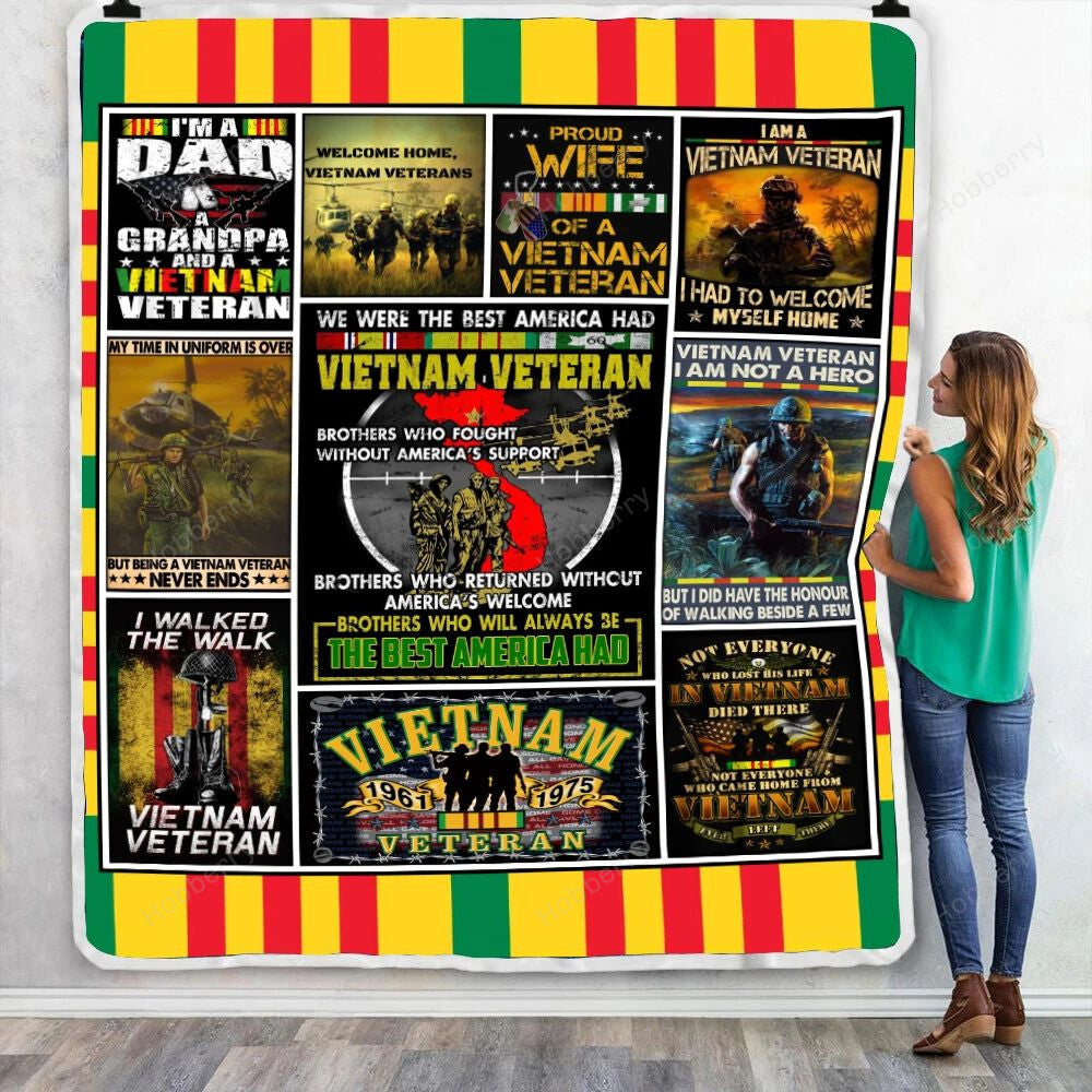 Veteran Blanket We Were The Best America Had Vietnam Veteran Blanket Black Yellow