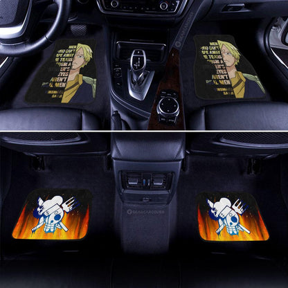 One Piece Car Mats One Piece Sanji Quote Half Face Jolly Roger Symbol Car Floor Mats Black Orange