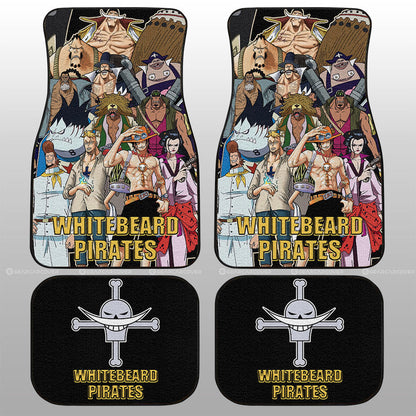 One Piece Car Mats Whitebeard Pirates Team Jolly Roger Symbol Car Floor Mats Colorful