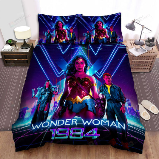 Wonder Woman Bedding Set DC Wonder Woman 1984 Movie Galaxy Light Duvet Covers Blue Unique Gift