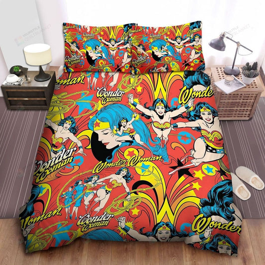 Wonder Woman Bedding Set DC Wonder Woman Antiques Dealer And Heroine Duvet Covers Colorful Unique Gift