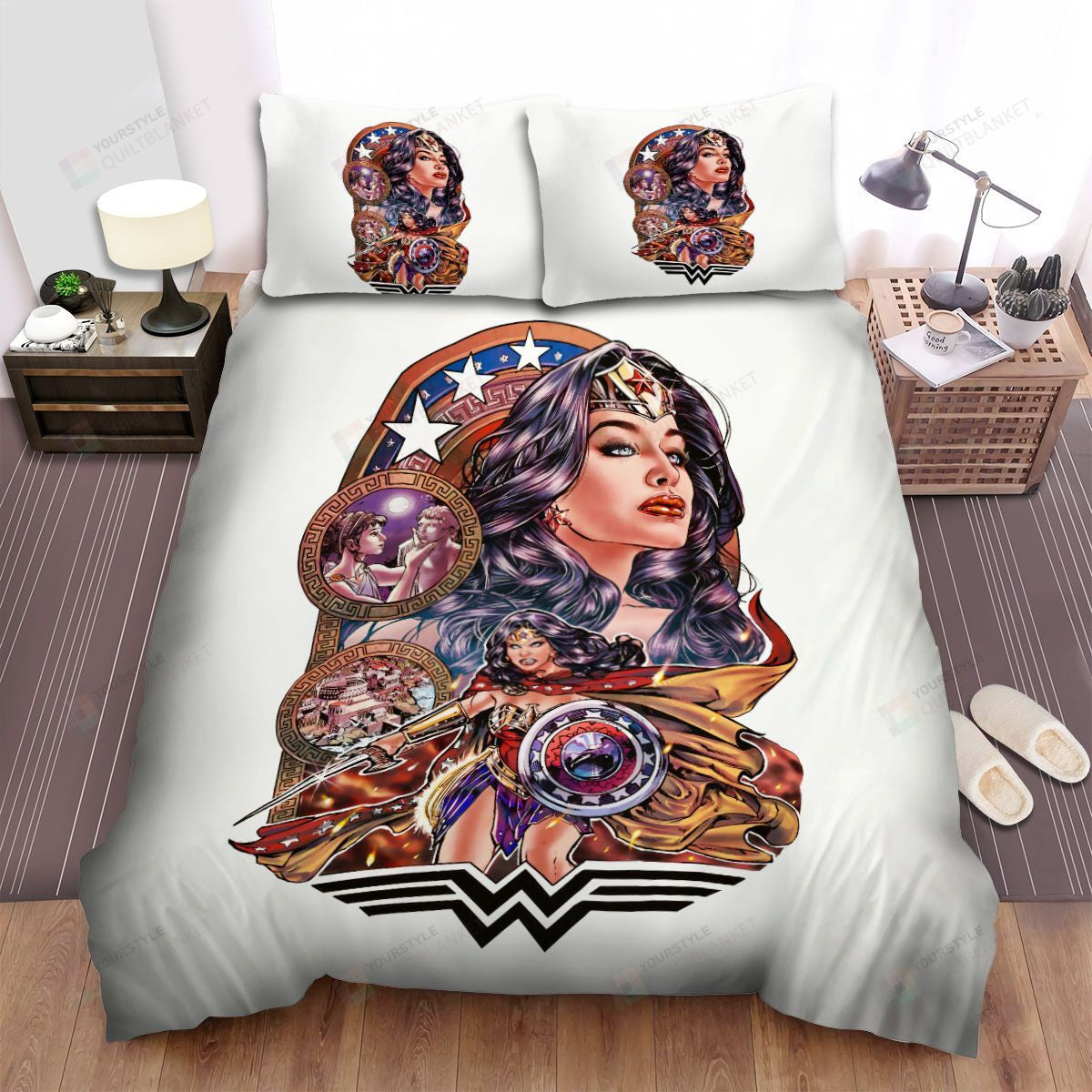 Wonder Woman Bedding Set DC Wonder Woman 1984 Movie Art Duvet Covers White Unique Gift