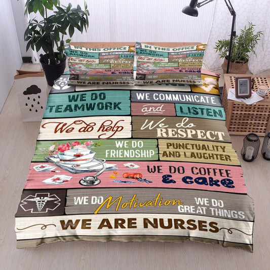 Nurse Bedding Set We Do Great Things We Are Nurses Duvet Covers Colorful Unique Gift