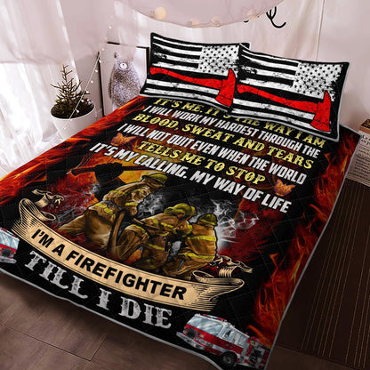 Firefighter Bedding Set What I Do Isn't Easy Or Safe Duvet Covers Black Red Unique Gift