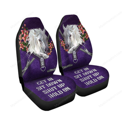 Horse Car Seat Covers Horse Get In Sit Down Shut Up Seat Covers Purple
