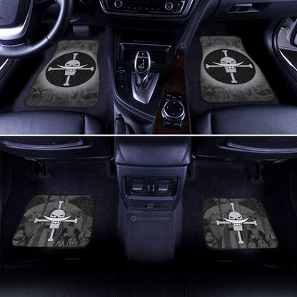 One Piece Car Mats Whitebeard Pirates Flag Jolly Roger Symbol Car Floor Mats Black Gray