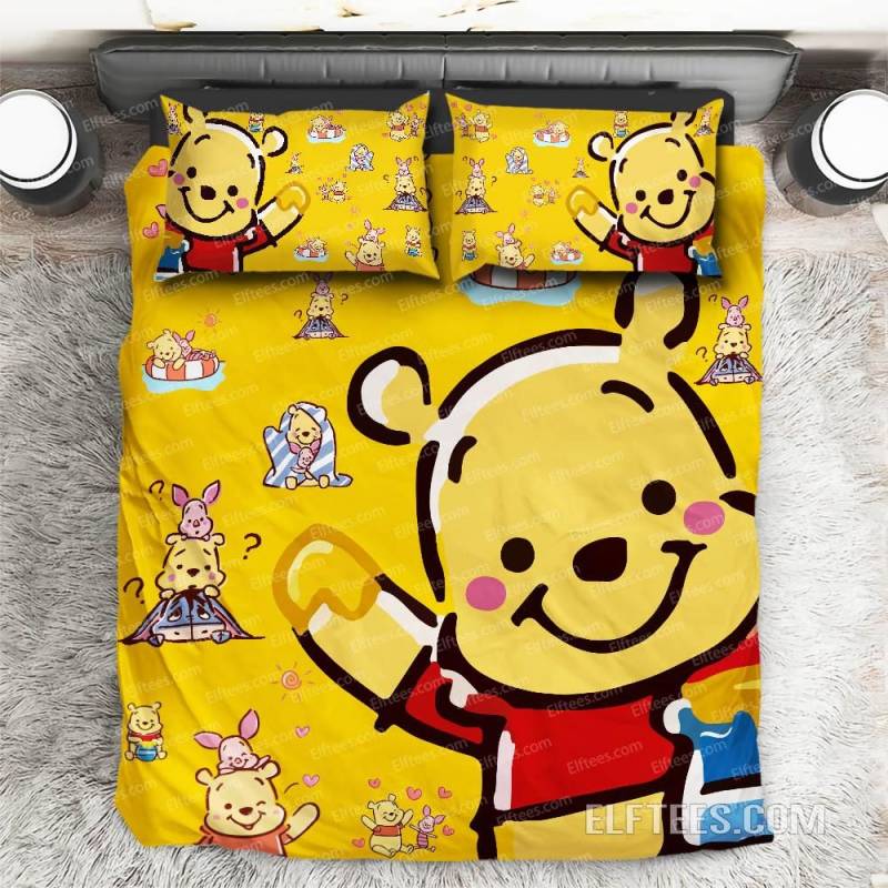 WTP Bedding Set DN Chibi Cute WTP Pattern Duvet Covers Yellow Unique Gift