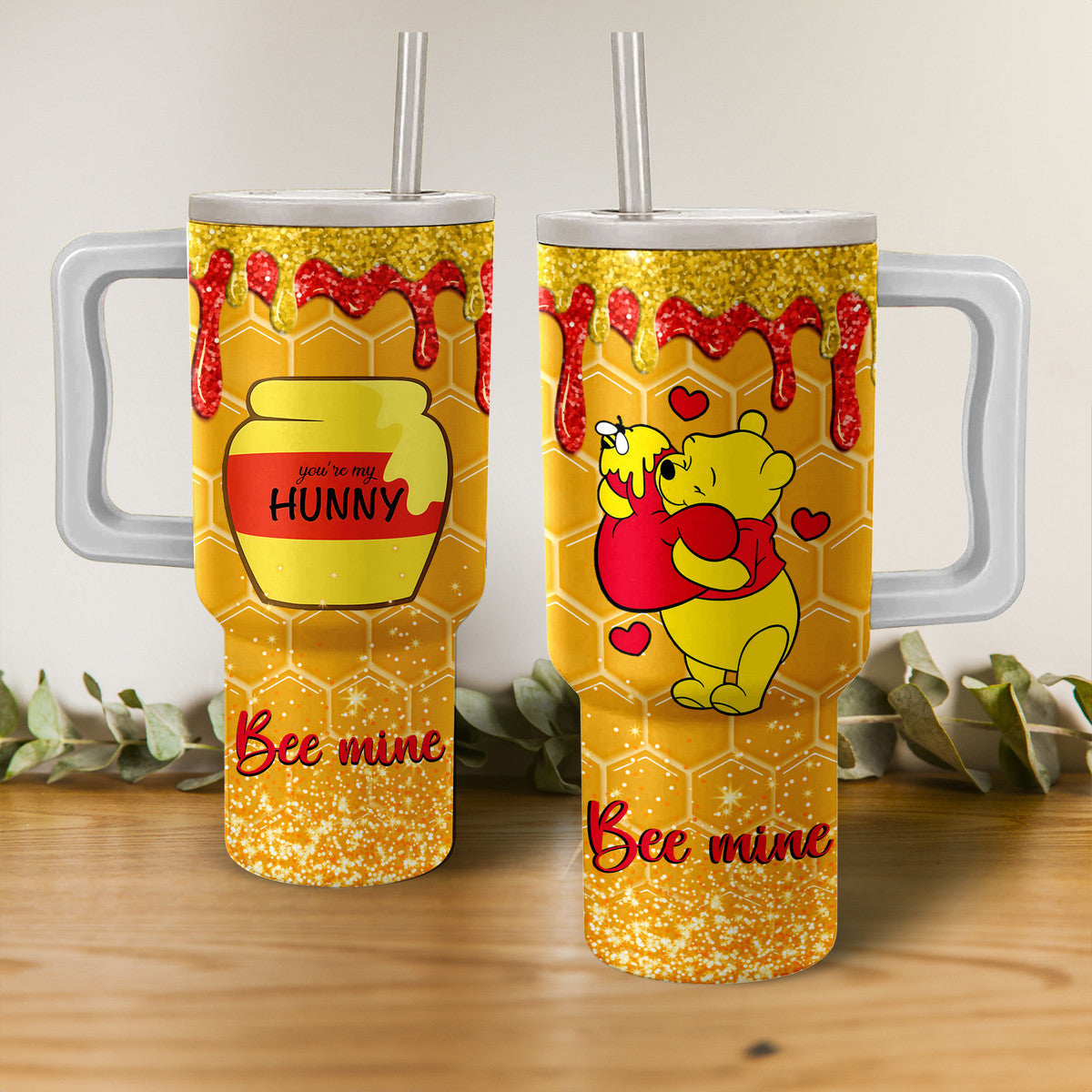 WTP 40 Oz Tumbler You're My Hunny Bee Mine Tumbler 40 Oz Yellow Orange