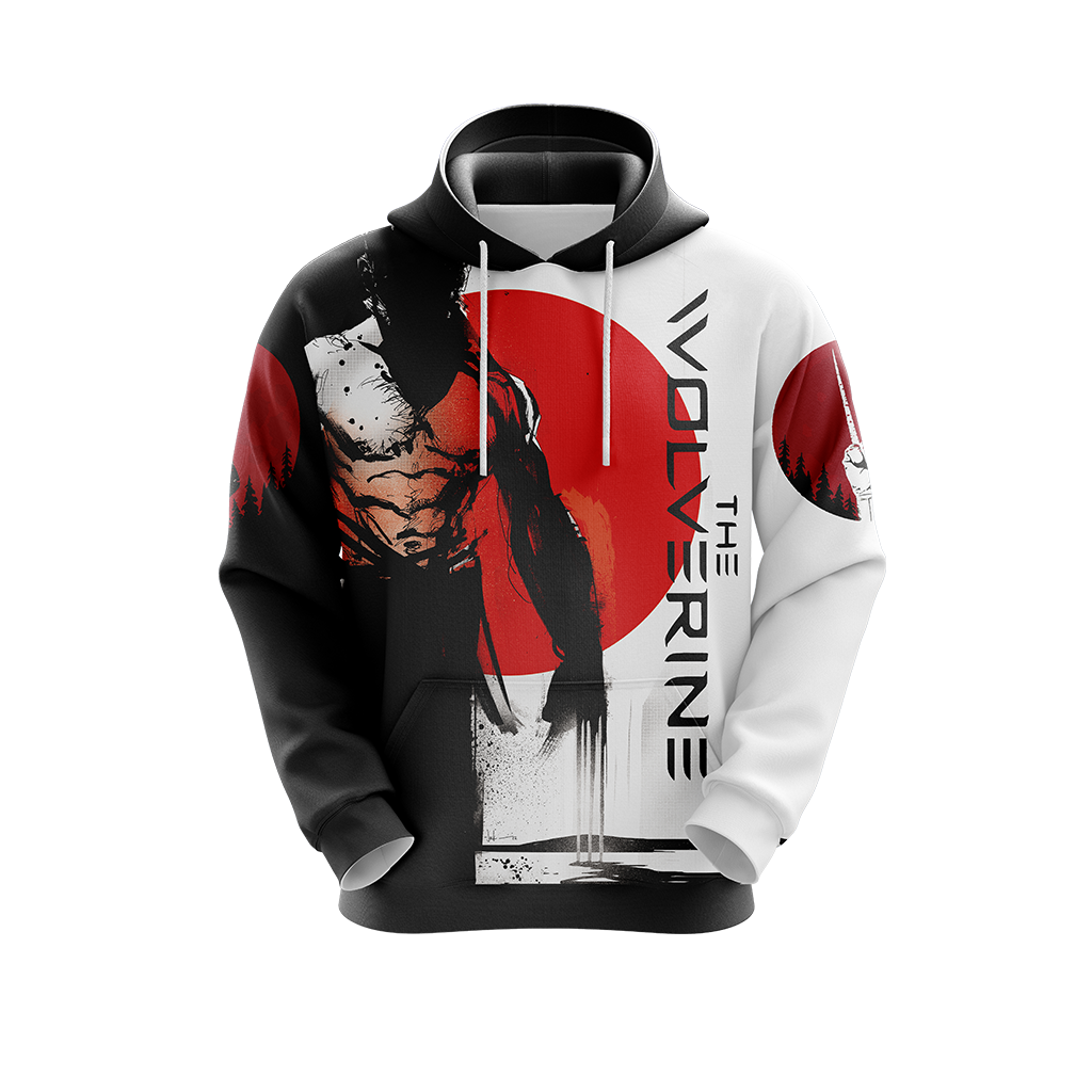 Wolverine Hoodie MV The Wolverine Silhouette Graphic Hoodie Black White Unisex