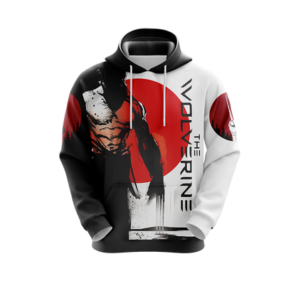 Wolverine Hoodie MV The Wolverine Silhouette Graphic Hoodie Black White Unisex