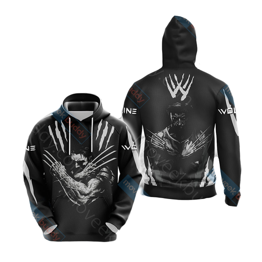 Wolverine Hoodie MV Wolverine Shadow Graphic Claws Pattern Hoodie Black Unisex