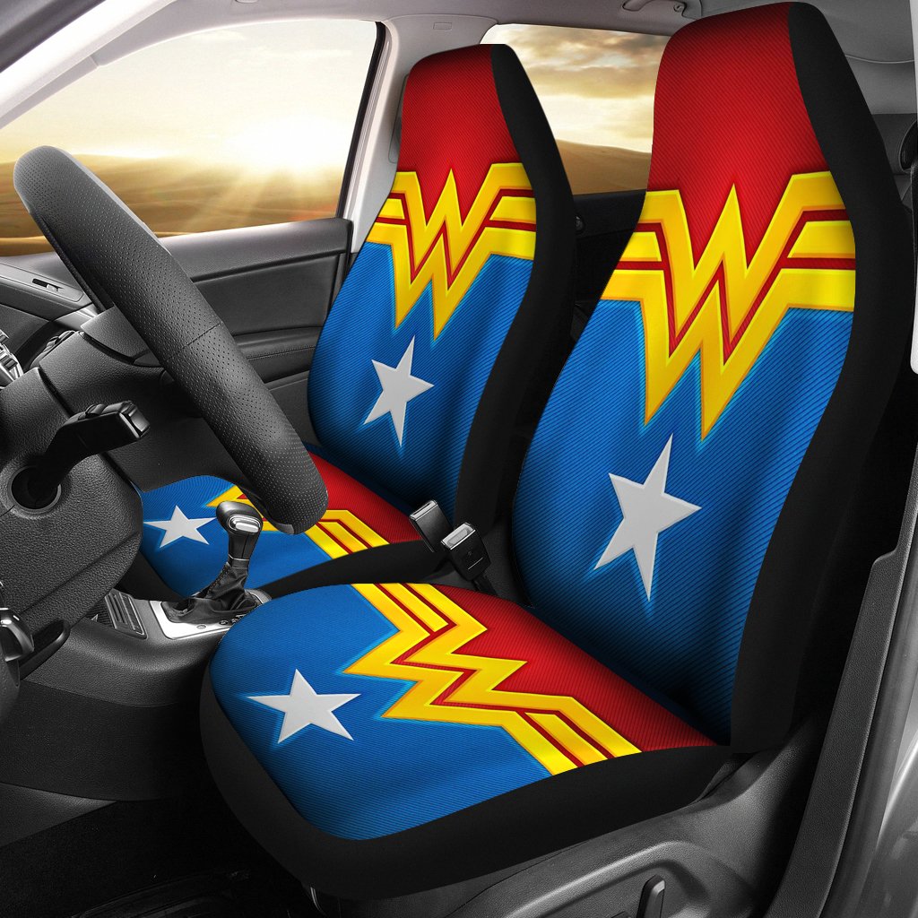 Wonder Woman Car Seat Covers Wonder Woman Suit Symbol Graphic Seat Covers Red Blue