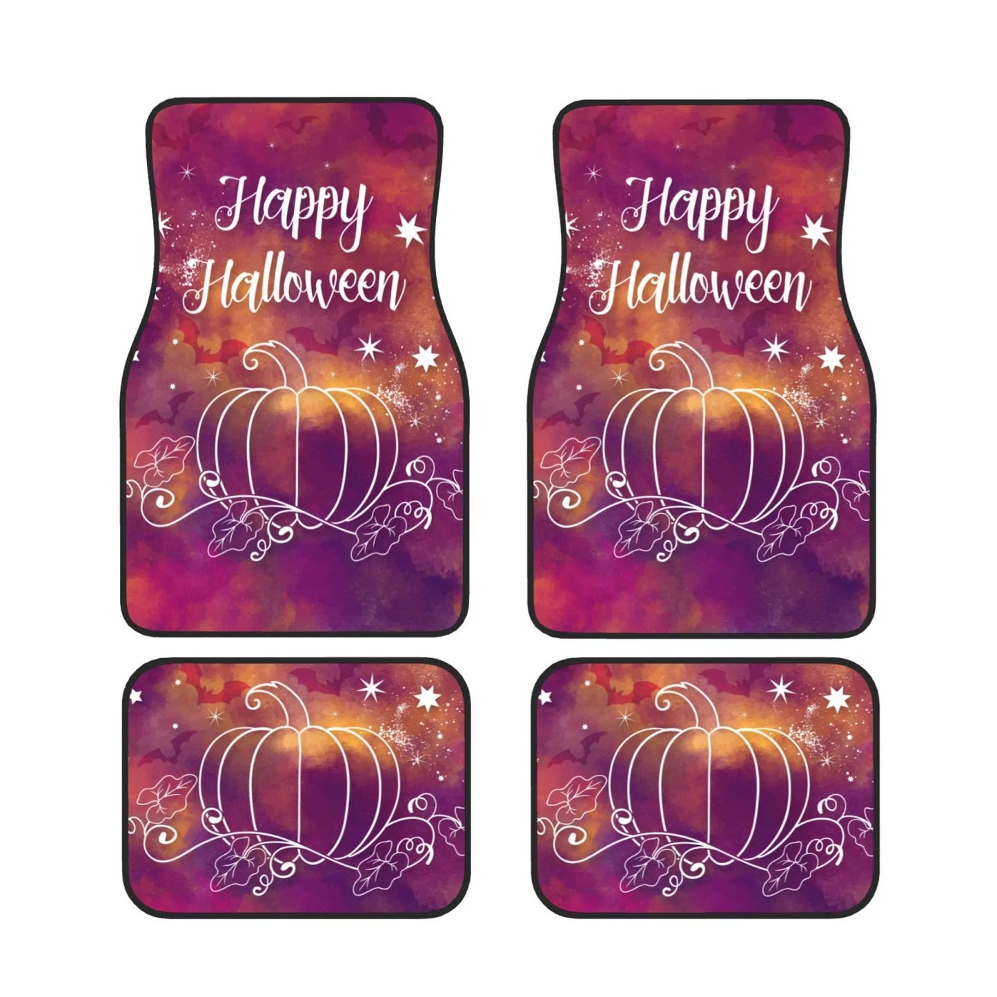 Halloween Car Mats Happy Magic Halloween Pumpkin Car Floor Mats Orange Purple