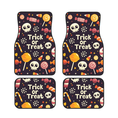 Halloween Car Mats Halloween Trick Or Treat Candies Pattern Car Floor Mats Colorful