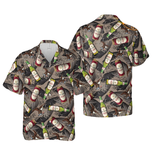 Yuengling Hawaii Shirt Yuengling Bottle And Can Pattern Hawaiian Shirt Gray Unisex