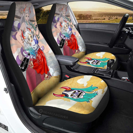 One Piece Car Seat Covers Yamato Graphic Symbol Pattern Seat Covers Colorful