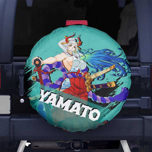One Piece Spare Tire Cover One Piece Yamato Character Graphic Tire Covers Blue