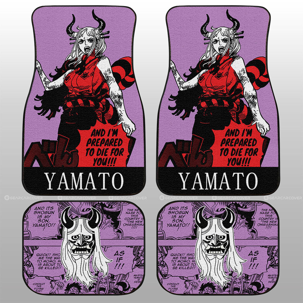 One Piece Car Mats Cool Yamato Manga Pattern Jolly Roger Symbol Car Floor Mats Pink