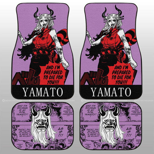 One Piece Car Mats Cool Yamato Manga Pattern Jolly Roger Symbol Car Floor Mats Pink