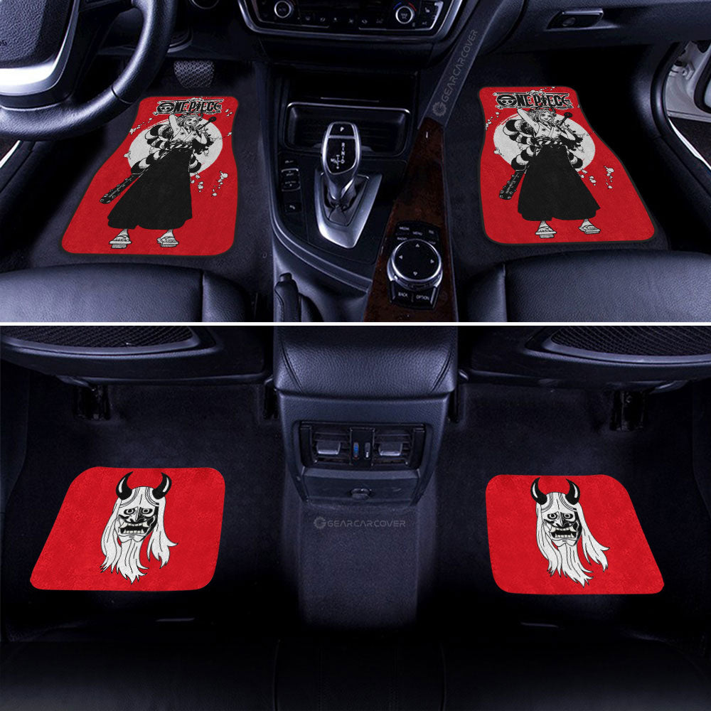 One Piece Car Mats One Piece Character Yamato Jolly Roger Symbol Car Floor Mats Red White