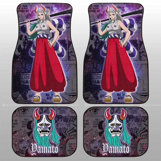 One Piece Car Mats One Piece Yamato Manga Pattern Jolly Roger Symbol Galaxy Car Floor Mats Colorful