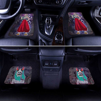 One Piece Car Mats One Piece Yamato Manga Pattern Jolly Roger Symbol Galaxy Car Floor Mats Colorful
