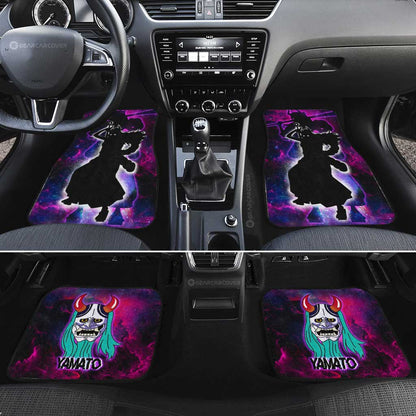 One Piece Car Mats Yamato Silhouette Jolly Roger Symbol Galaxy Car Floor Mats Pink Purple