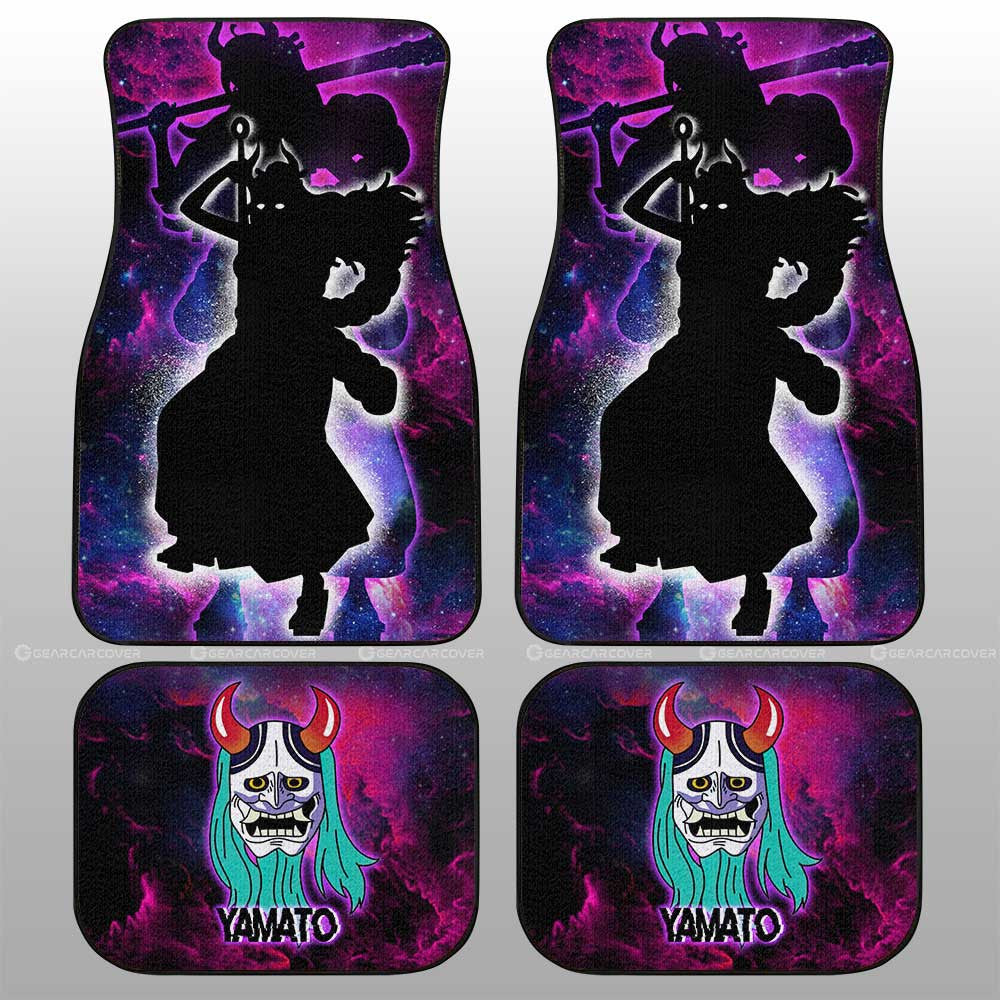 One Piece Car Mats Yamato Silhouette Jolly Roger Symbol Galaxy Car Floor Mats Pink Purple