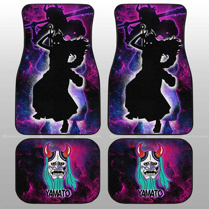 One Piece Car Mats Yamato Silhouette Jolly Roger Symbol Galaxy Car Floor Mats Pink Purple