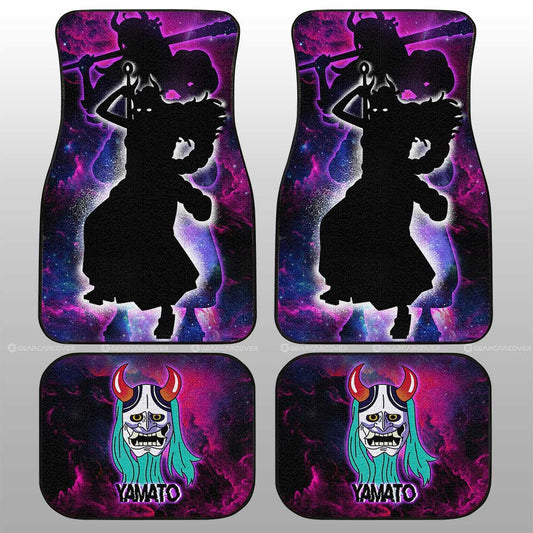 One Piece Car Mats Yamato Silhouette Jolly Roger Symbol Galaxy Car Floor Mats Pink Purple