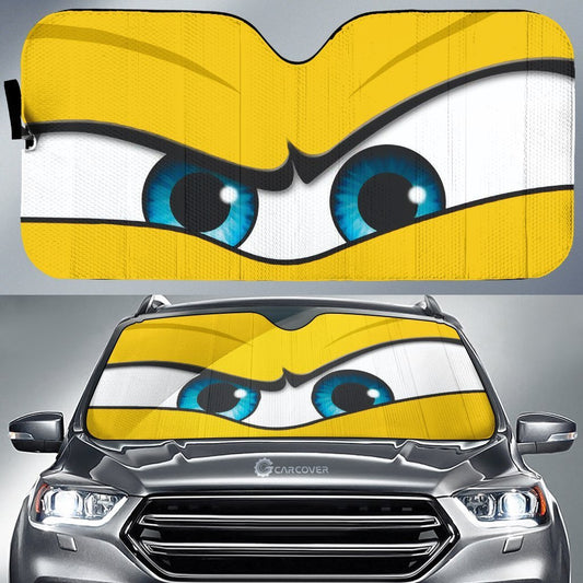 Yellow Angry Eyes Car Sunshade Custom Car Accessories