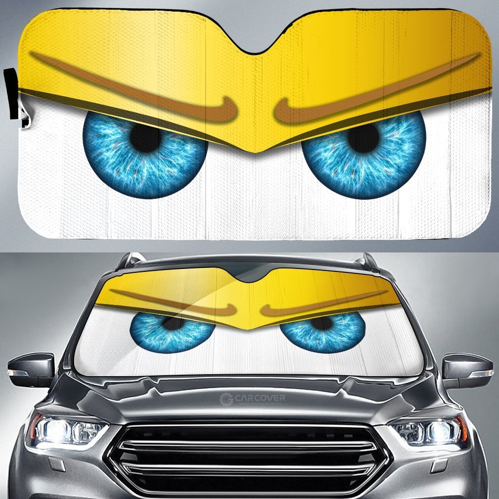 Yellow Unwelcome Car Eyes Sun Shade Custom Car Accessories
