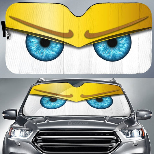 Yellow Unwelcome Car Eyes Sun Shade Custom Car Accessories