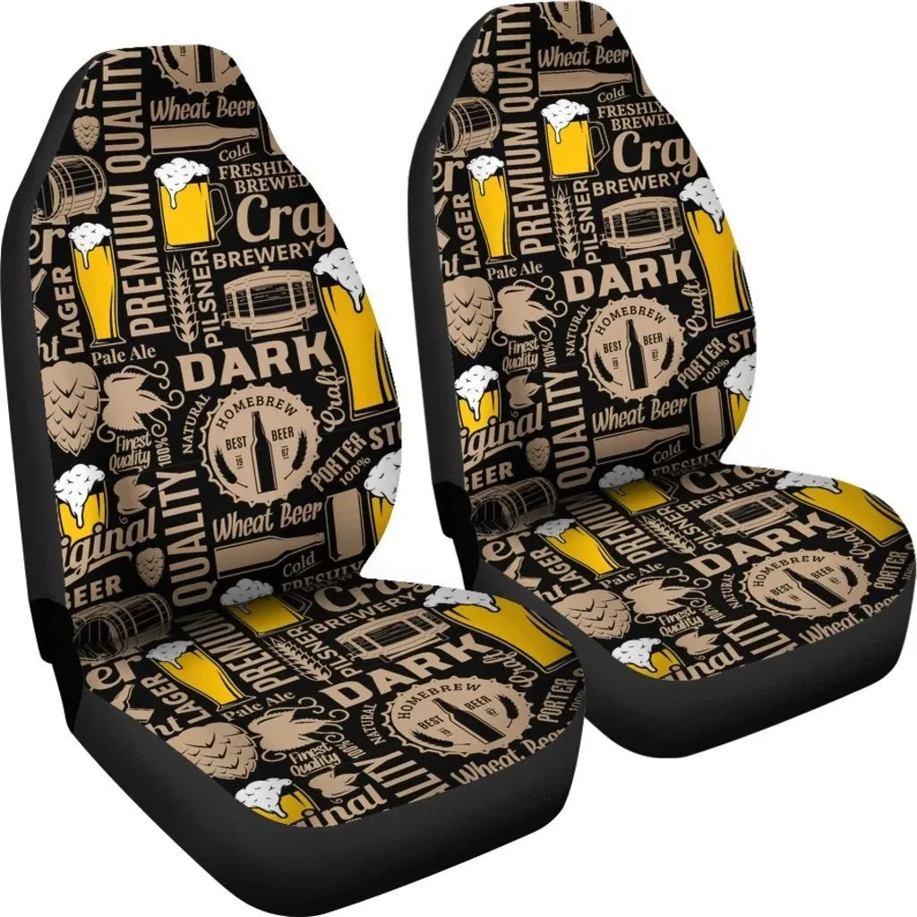 Beer Car Seat Covers Premium Quality Craft Brewery Beer Seat Covers Black Brown
