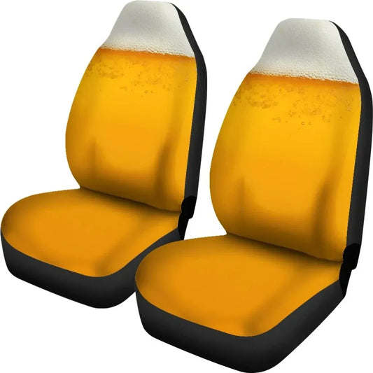 Beer Car Seat Covers The Beer Foam Graphic Seat Covers White Yellow